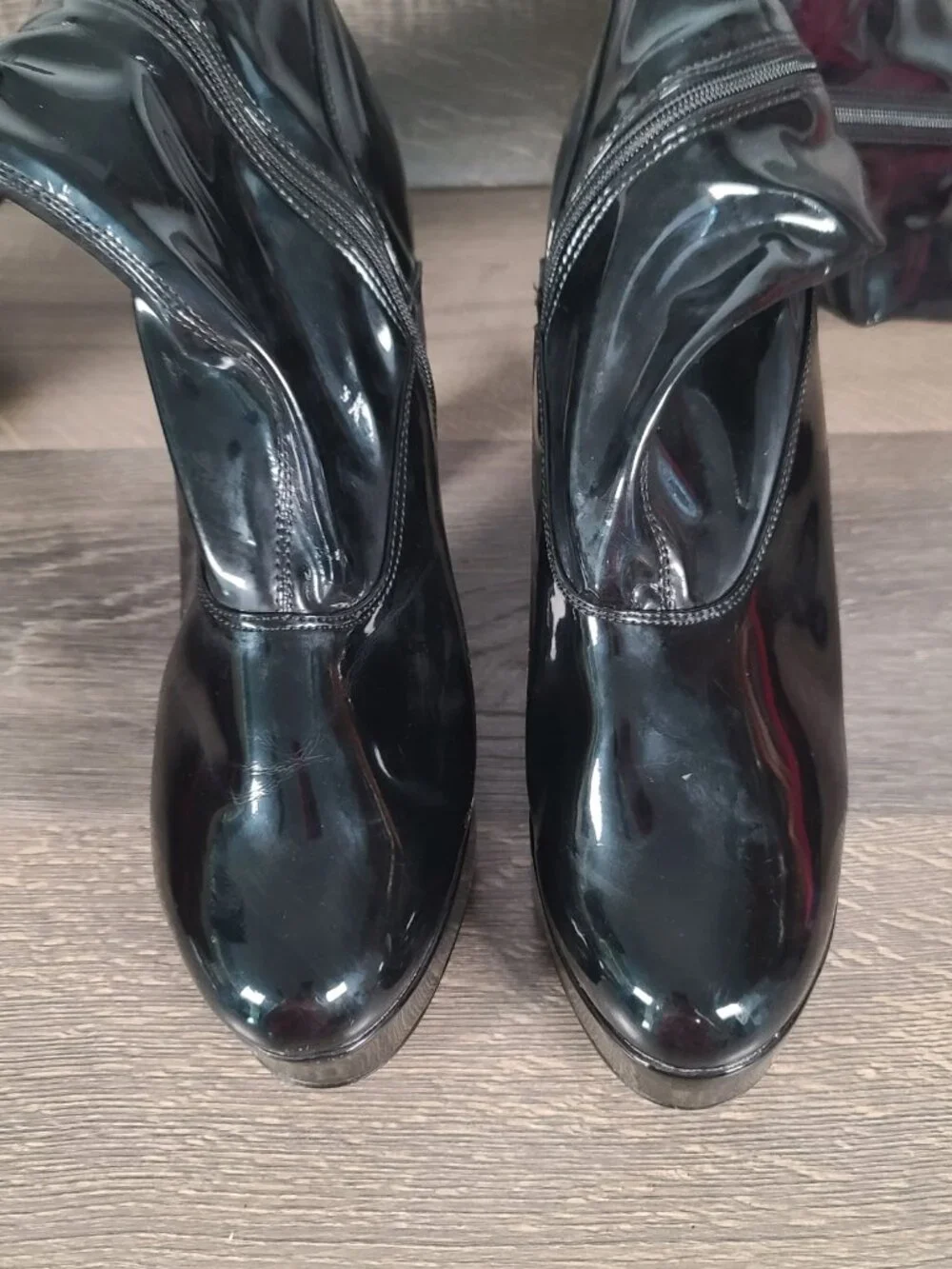 Pleaser Black Knee High Electra 2000Z Boots Size 16M